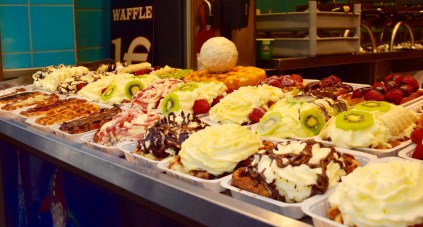 All the different types of toppings for your waffle! So rich and indulgent, too rich for me!