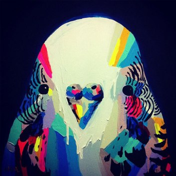 Love this little colourful budgie!! :)