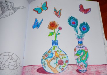 I did this one most recently, it was really fun to colour in all the details.