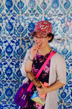 My friend Leo. She was from China and we travelled for the day together. She led me to this amazing little mini blue mosque, and I was never able to find it again. Thanks again Leo for being so awesome!