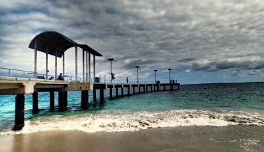 The iconic jetty along the foreshore at Jurien Bay. Notice the kid jumping off the jetty!? Nice one kid!